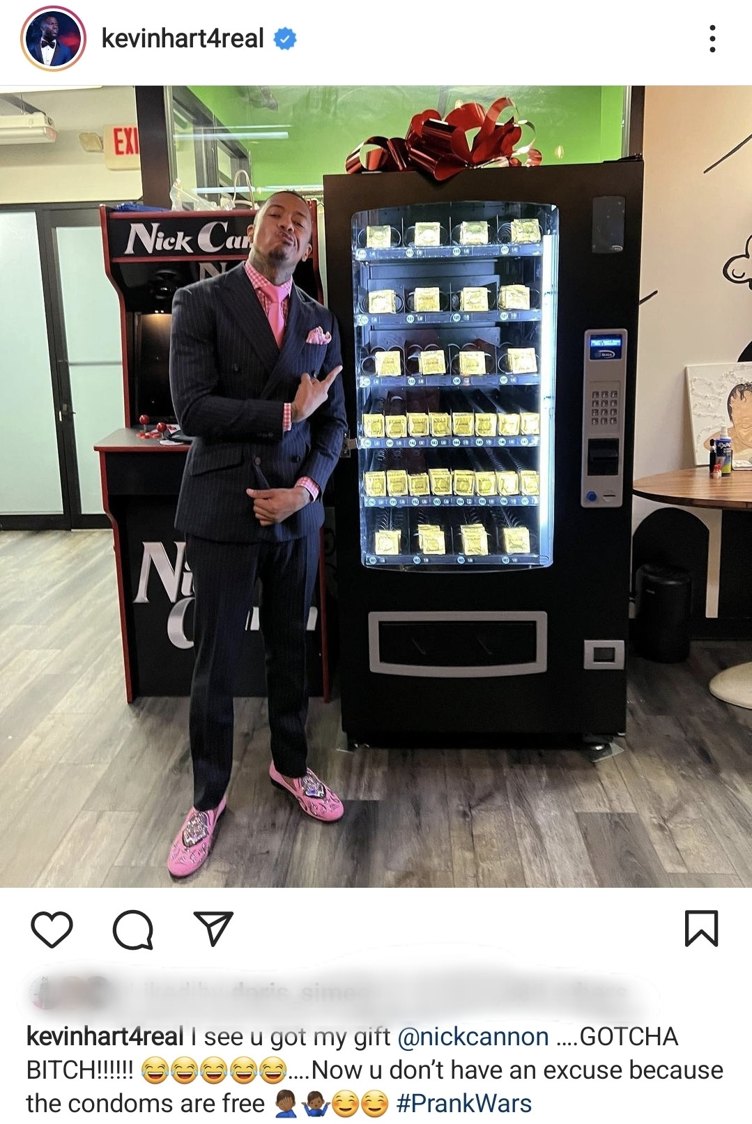 Kevin Hart sends Nick Cannon Vending Machine filled with Condoms following news he