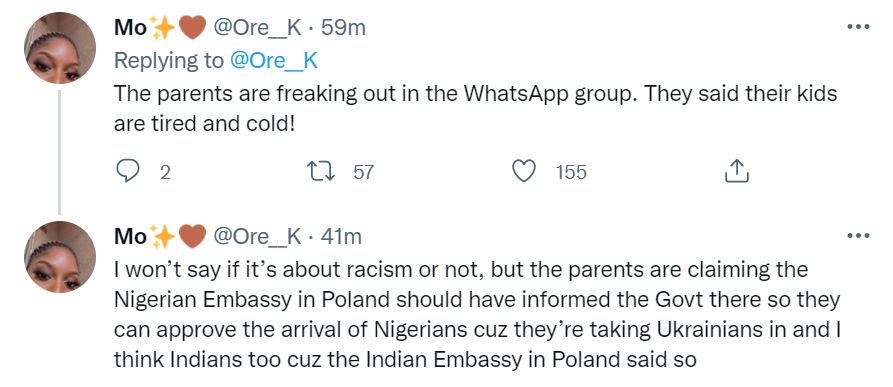 Nigerian lady alleges that Polish authorities are not letting in Africans fleeing from war in Ukraine 