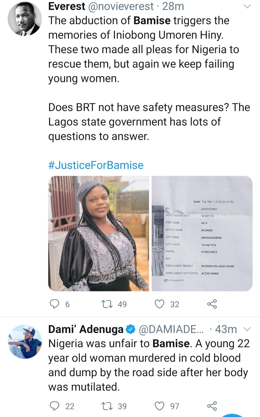 Lady who went missing after boarding BRT bus is 