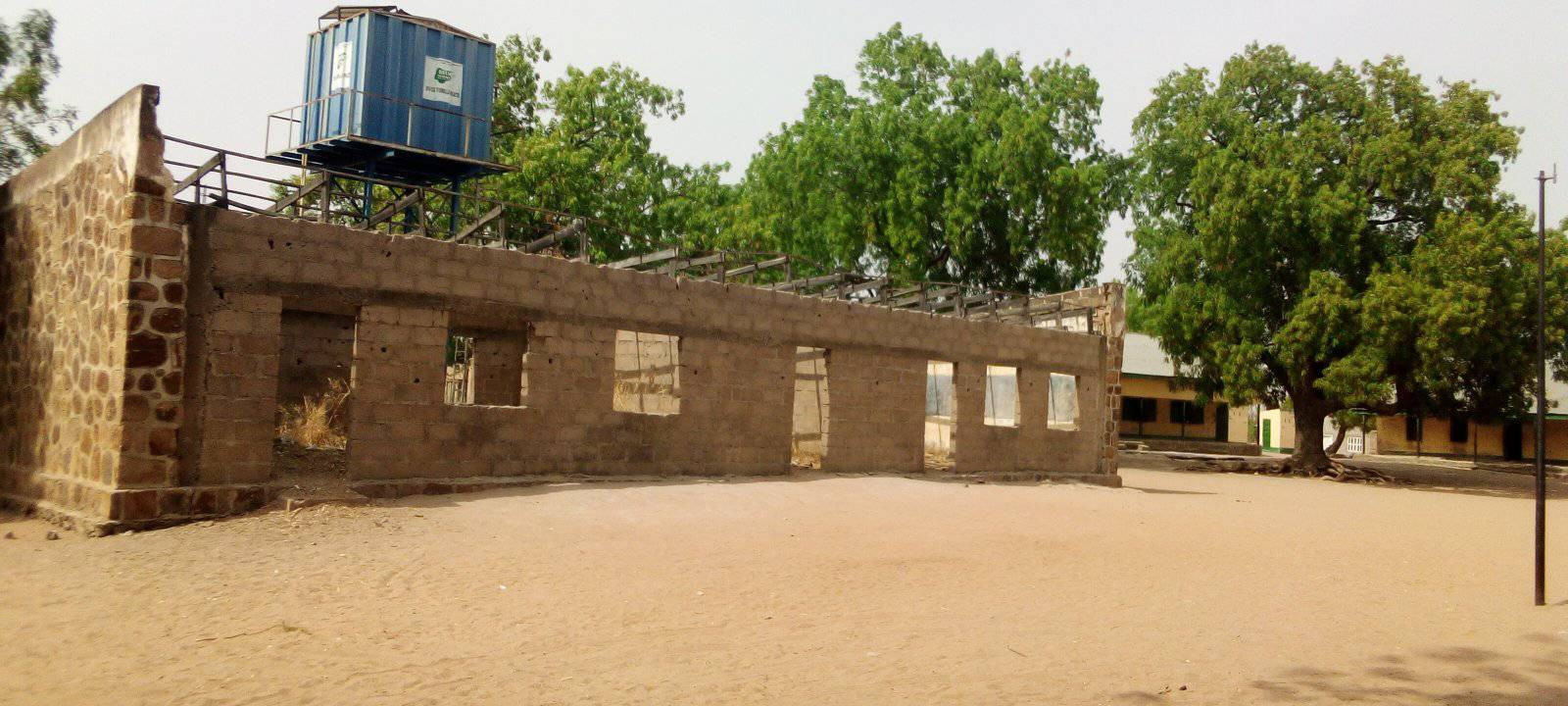 Photos of a dilapidated school in Adamawa community where most students sit on bare floor and windows during lectures 