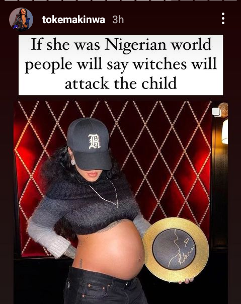 If Rihanna were Nigerian people will say witches will attack the child - Toke Makinwa 