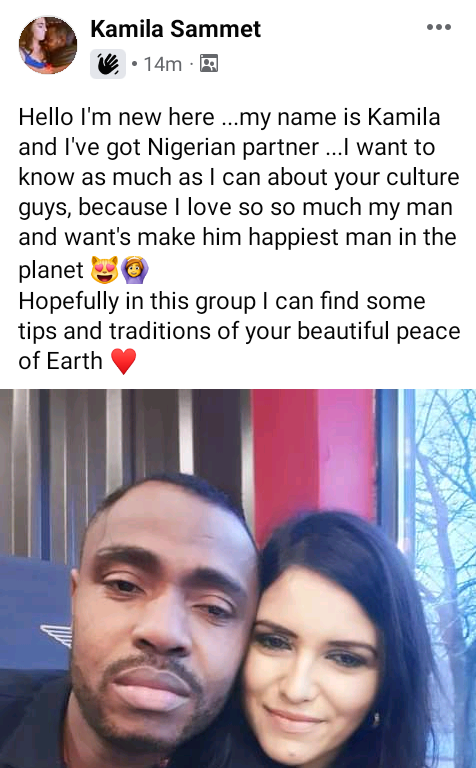 White woman seeks to learn Nigerian culture and traditions, says she wants to make her Nigerian lover 